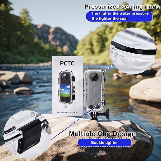 Insta360 X4 Waterproof Protective Case – 40M Underwater Housing