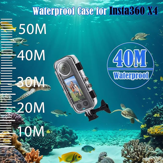 Insta360 X4 Waterproof Protective Case – 40M Underwater Housing